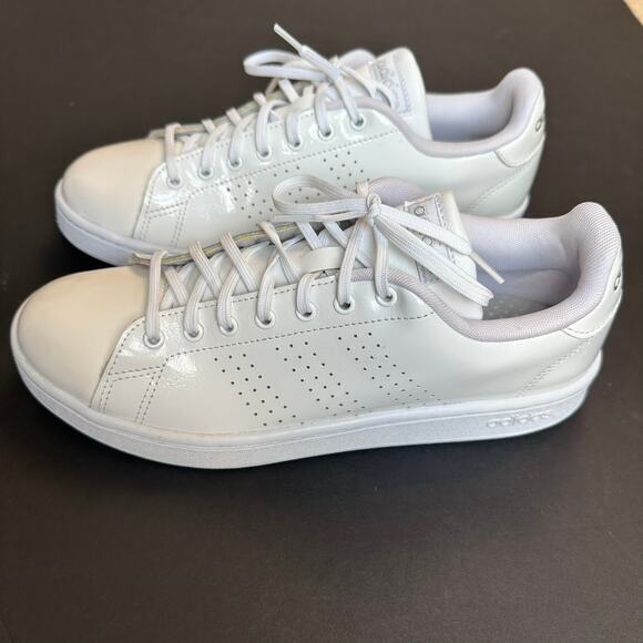 Adidas Cloudfoam Advantage Clean White Sneakers Women’s 9.5 Tennis Y2K Style - Picture 3 of 11